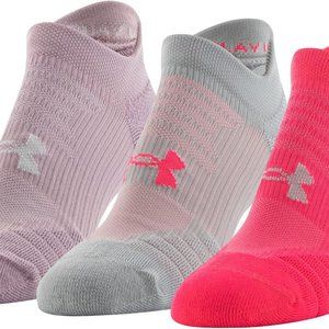 Under Armour Play Up No Show Tab Socks Pink 3 Pack